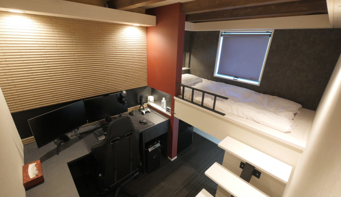 e-sports VILLA THE RooM（つくば）のコテージ内観
